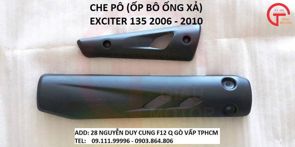 BỘ 2 MIẾNG CHE PÔ , ỐP BÔ ỐNG XẢ EXCITER 135 2006 - 2010